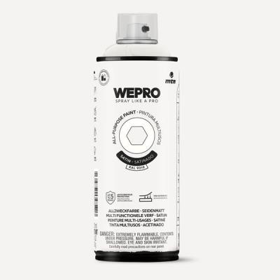 MTN WEPRO SPUITBUS ALKYD ZG RAL 9010 400ML.