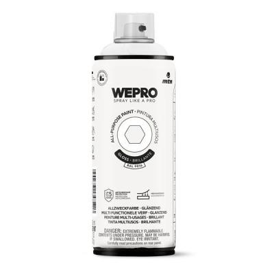 MTN WEPRO SPUITBUS ALKYD HG RAL 9016 400ML.