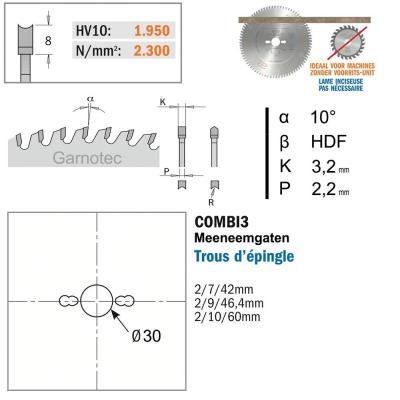 CMT ZAAGBLAD PLAAT D=303 AS=30 Z=60 10º