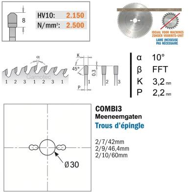 CMT ZAAGBLAD PLAAT D=250 AS=30 Z=78 10º