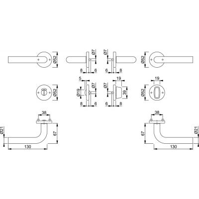 HOPPE DEURKRUK BONN WC INOX E150Z 42KVS-