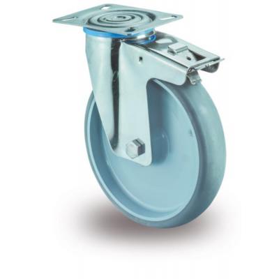 ZWENKWIEL+REM INOX/GUMMI 100MM. 80KG.