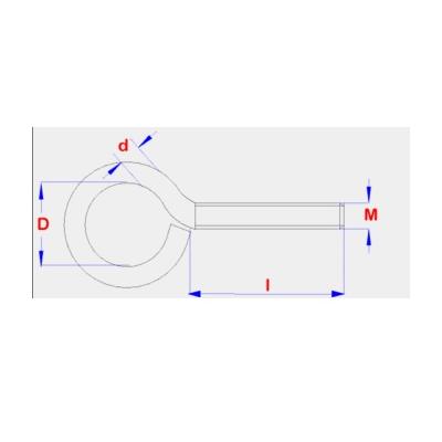OOGBOUT VERZINKT M8X60