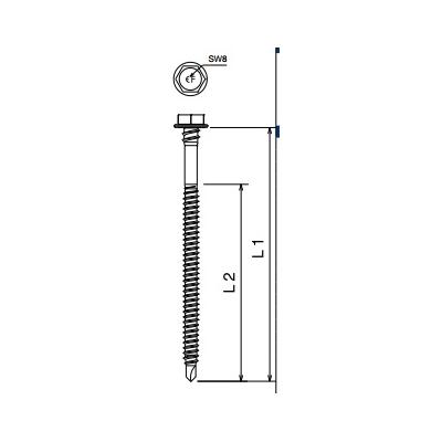 DAKSCHROEF 4.8 X 180 SW8 EDS-BZT48180