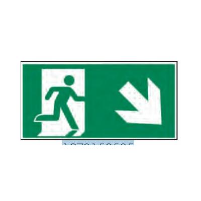 PICTOGRAM 15X30CM.NOODUIT.BENEDEN RECHTS