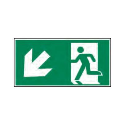 PICTOGRAM 15X30CM.NOODUITG.BENEDEN LINKS
