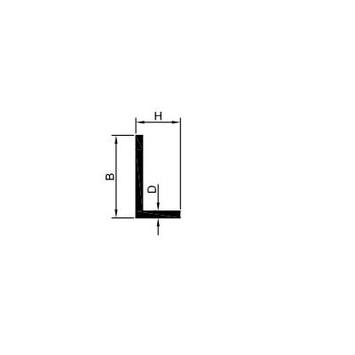 ALU PROFIEL 2M L 50X25X2MM RAL9010 WIT