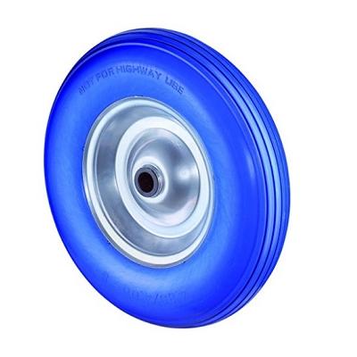 KRUIWAGENWIEL PU BLAUW MET VELG 400MM