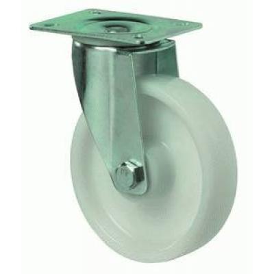 ZWENKWIEL+PLAAT NYLON WIT 200MM. 300KG.
