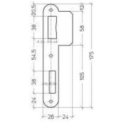 LITTO SLUITPLAAT AFG. INOX L/R