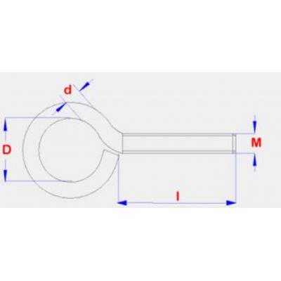 OOGBOUT VERZINKT M6X25