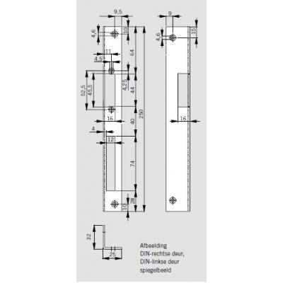 DORMA VOORPLAAT VOOR ELEKTR. DEUROPENER