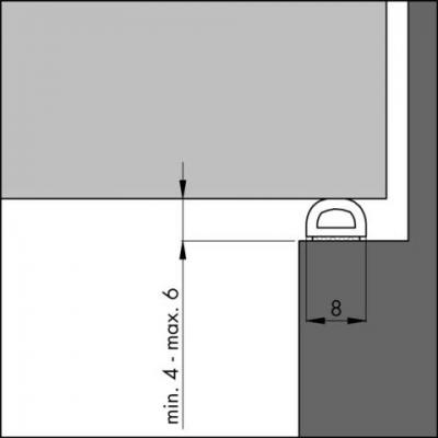 TOCHTSTRIP 8X6MM ZWART 7.5M