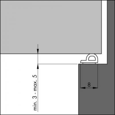 TOCHTSTRIP 8X5MM ZWART 7.5 M