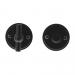 HDD WC GARNITUUR ROND RETRO PLAT ZWART