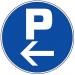 SIGNAALPLAAT 300MM P PARKING+PIJL LINKS