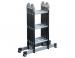 VOUWLADDER ZWART 12 TREDEN + PLATFORM