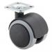 ROUE PIV. CAOUTCH. TRANSP. LISSE 50MM NO