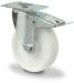 ROUE PIV. POLY. FREIN BLANCHE ROULEMENT